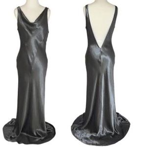 Carmen Marc Volvo Cowl Neck Low Back Evening Gown